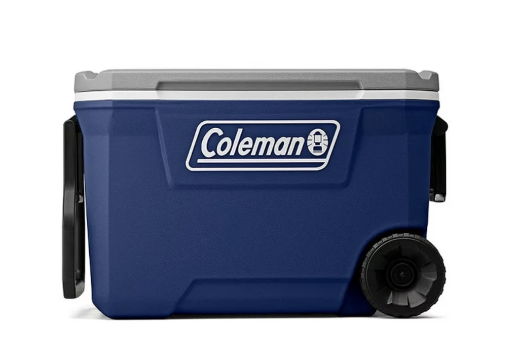 [2179153] Hielera 62 Qt/58 Lts Con Ruedas Azul Gris Coleman 2179153